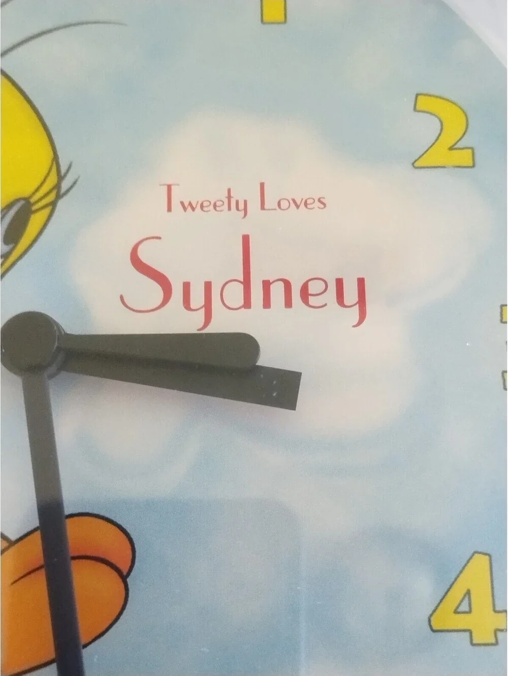 90's Warner Bros. Wall Clock Looney Tunes TWEETY BIRD Loves Sydney